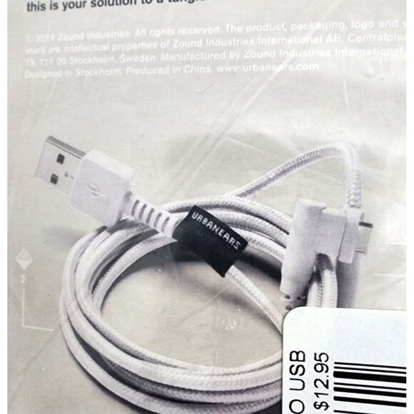 URBANEARS Micro USB Charge Sync Cable for BN NOOK COLOR & Android Devices NEW - Picture 2 of 9
